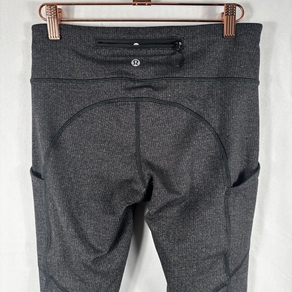 Lululemon Speed Tight IV Giant Herringbone Black Gray Leggings With Pockets - Picture 6 of 7